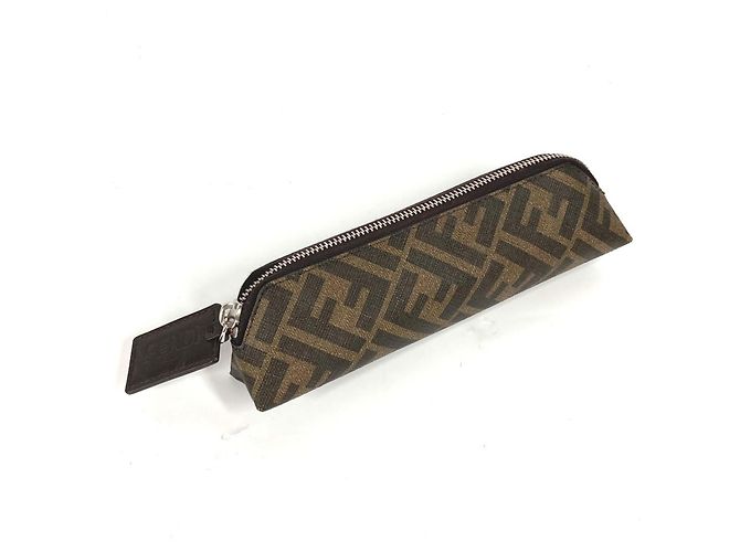 Fendi braune Lederstiftetui