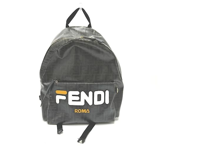 Fendi 7VZ042 Fila Collaboration Zucca Backpack Brown Leather Plastic  ref.1552314