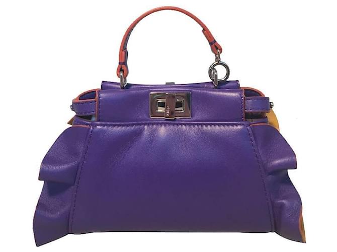 Fendi Purple Micro Mini Peekaboo Bag Leather  ref.1552436