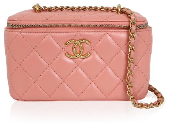 Borsa a mano in pelle rosa Chanel Vanity Case  ref.1552463