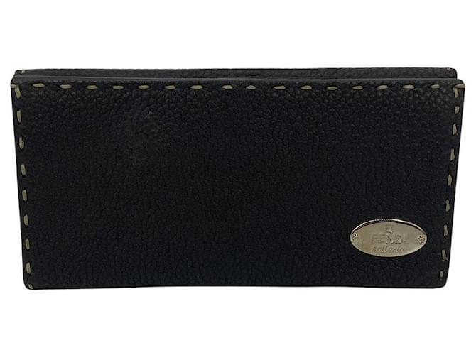 Billetera continental de cuero Selleria marrón oscuro Fendi Castaño  ref.1552480