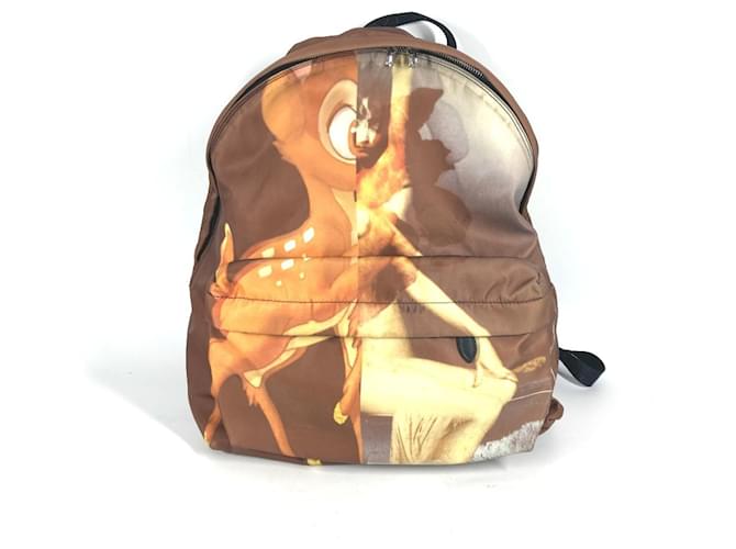 Sac à dos en nylon Bambi pour femmes Givenchy Marron  ref.1552533