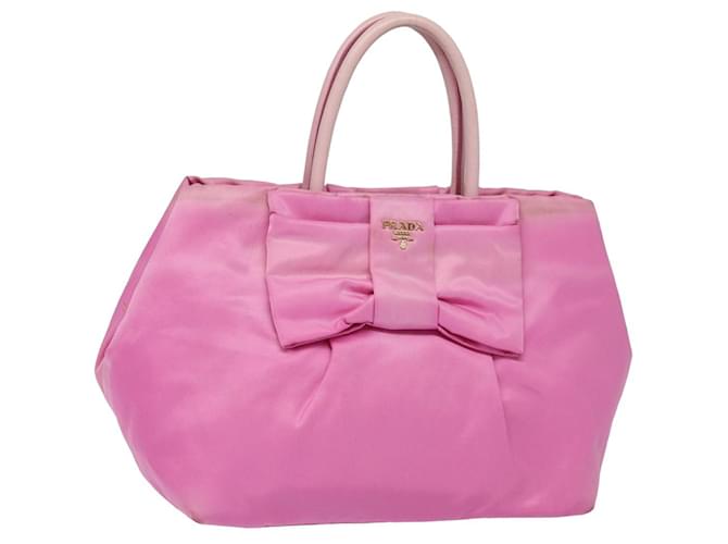 PRADA ribbon Hand Bag Nylon Pink Auth 84004  ref.1552671