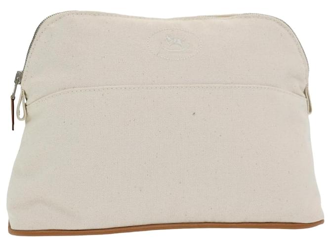 Hermès HERMES Bolide Pouch Canvas Beige Auth ac3154 Cloth  ref.1552734