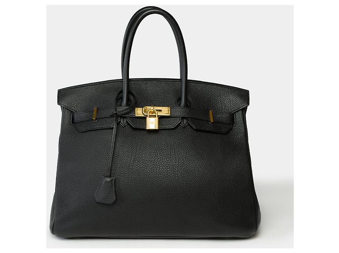 Hermès HERMES Birkin 35 Bag in Black Leather - 102005