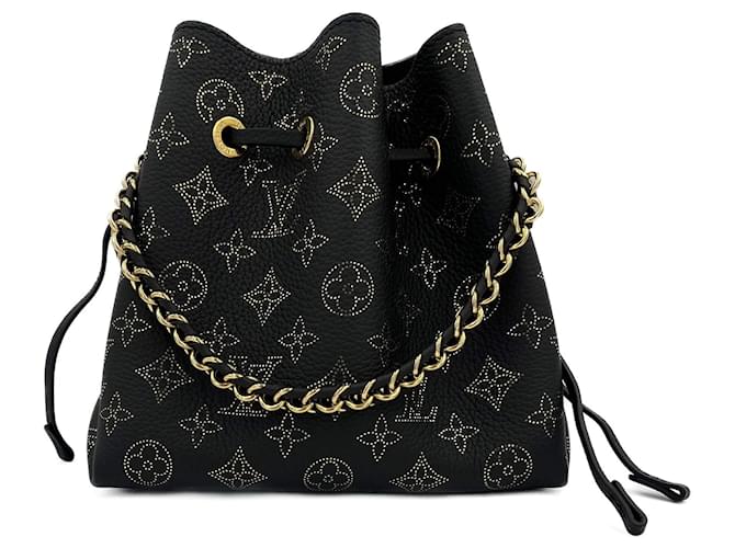 Bucket Louis Vuitton Bolso tipo cubo de cuero Bella Mahina 2-en-1 Pouch Negro  ref.1552853