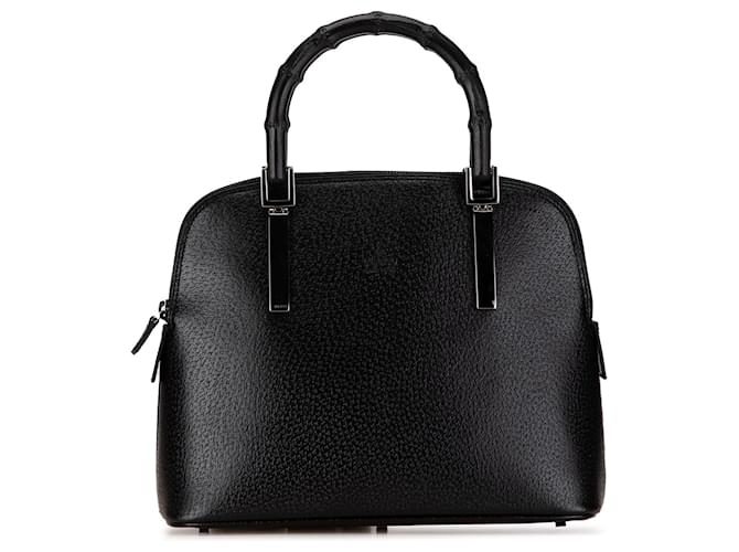 Sac à main en cuir noir Gucci Bamboo  ref.1552870