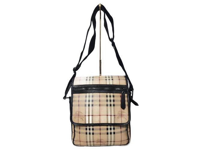 Bolsa de Ombro Burberry Messenger Bege e Preto