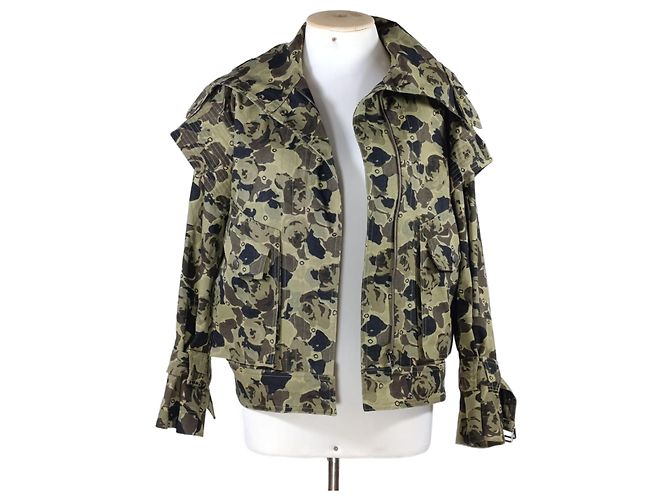 Giacca Kenzo Camouflage in Cotone Grigio