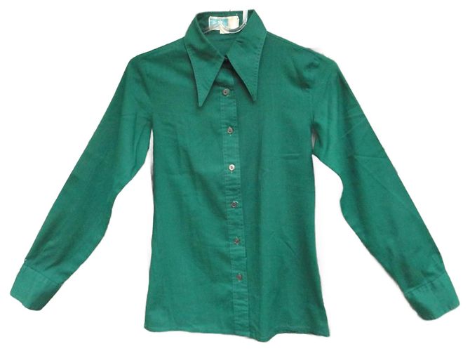 Autre Marque Francosa Hemd Grün Baumwolle Polyester