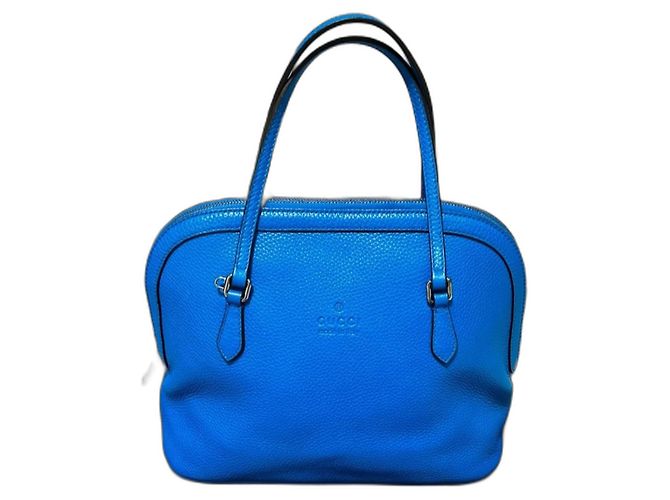 Bolsa de couro azul Dôme Gucci