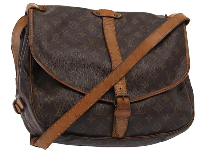 Louis Vuitton Saumur 35 Marrom Lona  ref.1552989