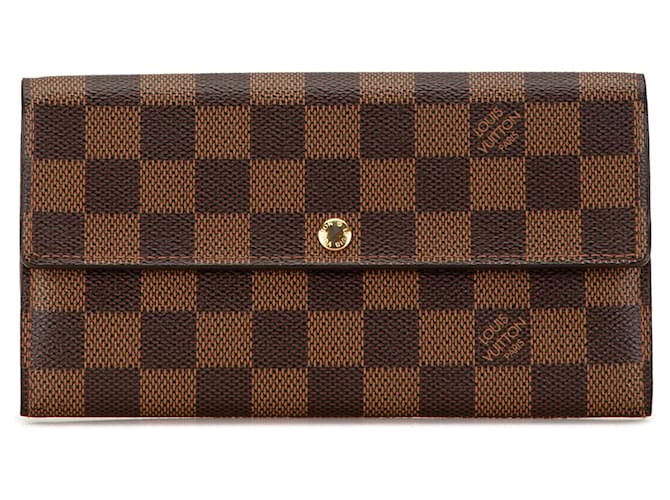 Louis Vuitton Braune Damier Ebene Sarah Geldbörse Leinwand  ref.1553092