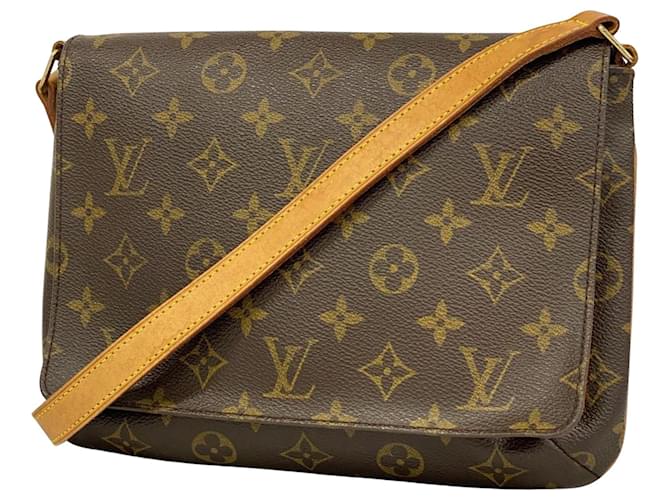 Louis Vuitton Musette Tango Marrom Lona  ref.1553120