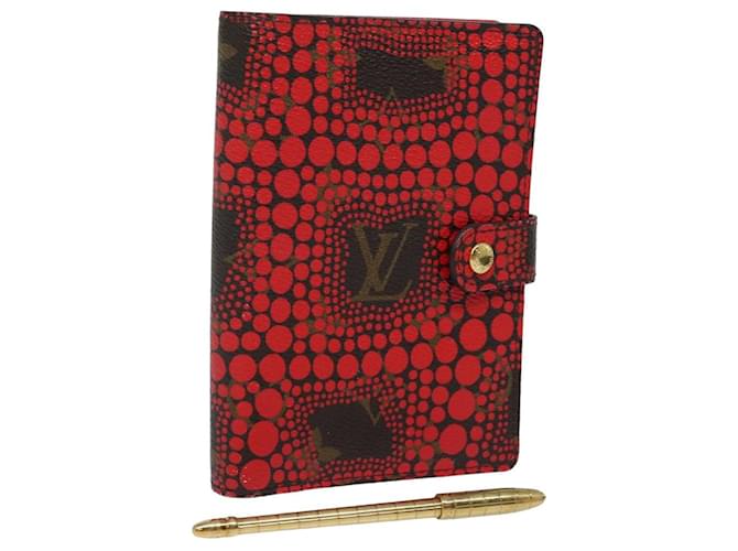 LOUIS VUITTON Agenda PM Cubierta del Planificador Diario Rojo R21132 LV Auth 82481 Roja Monograma Lienzo  ref.1553165