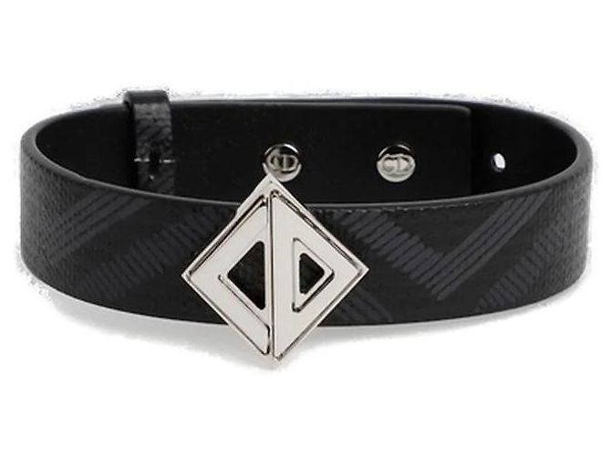 Bracciale Dior CD Diamant Canvas Nero in Pelle