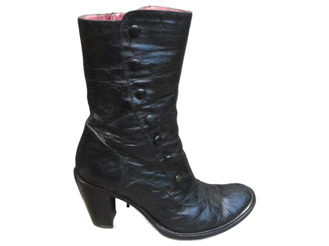 Autre Marque Botines Nimal de cuero negro