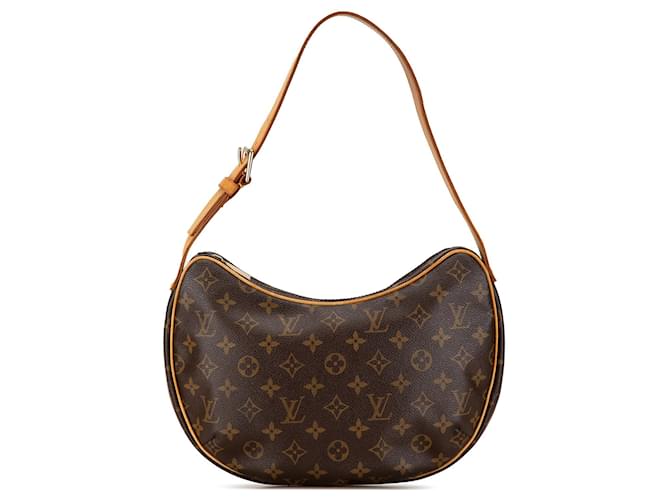 Bolso hobo Croissant MM Monograma Louis Vuitton marrón Castaño Cuero  ref.1553426