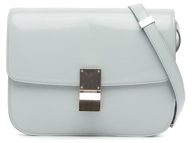 Classic Box Céline Bolsa crossbody clássica Celine Teen Box cinza Couro  ref.1553439