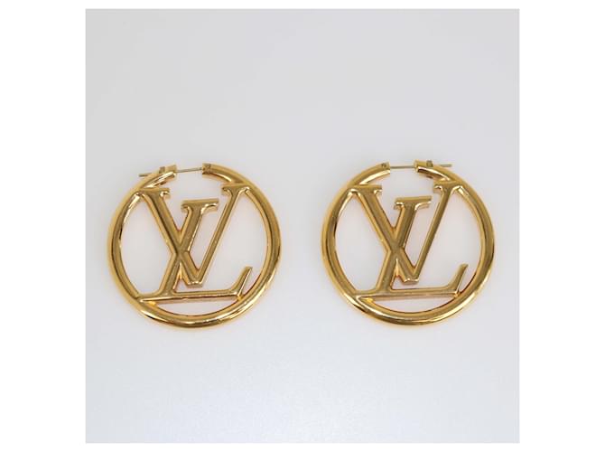 Louis Vuitton Icon Louise Hoop GM Gold Tone Earrings Golden Metal  ref.1553465