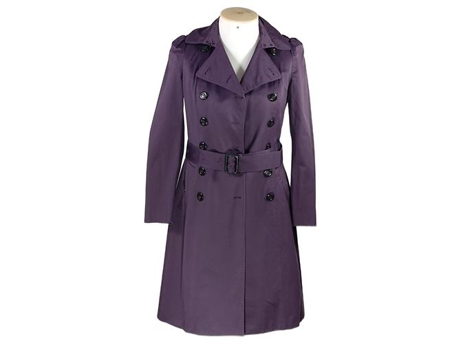 Trench Burberry London de algodão roxo