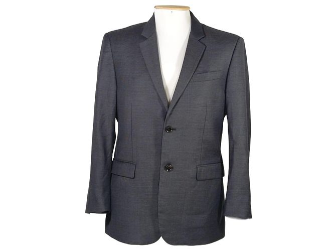 Burberry London Double Breasted Wool Jacket Grey
