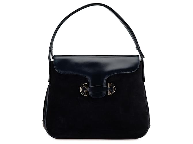 Sac à épaule en daim bleu Gucci 1973 Suede Cuir Bleu Marine  ref.1553600