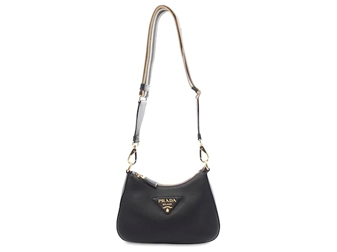 Prada Black Leather Crossbody Bag Pony-style calfskin  ref.1553606