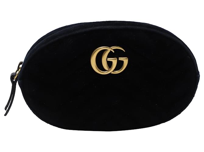 Belt bag Gucci GG Marmont Matelassé in velluto nero  ref.1553718