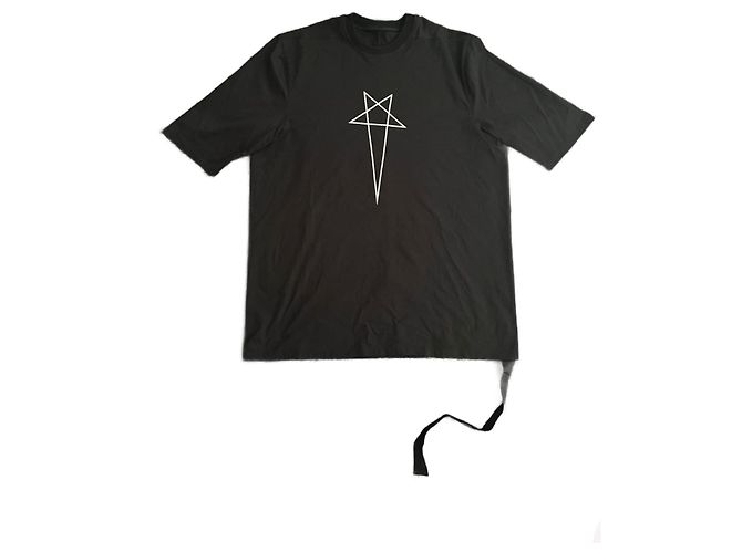 Maglietta Rick Owens Pentagram Black. Nero