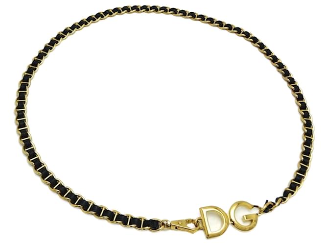 Dolce & Gabbana Black Leather Chain Belt  ref.1554054