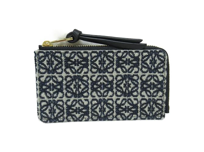 Porte-monnaie Loewe en noir et bleu marine Cuir Tissu  ref.1554074