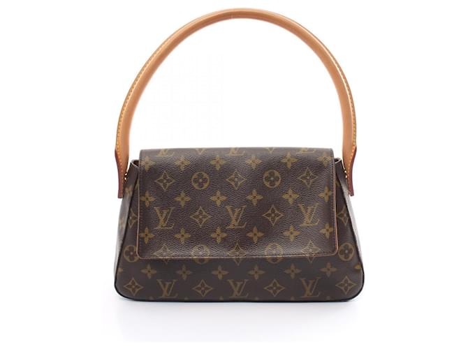 Sac à main Monogram Looping Louis Vuitton Cuir Cuir vernis Toile Plastique Marron  ref.1554096