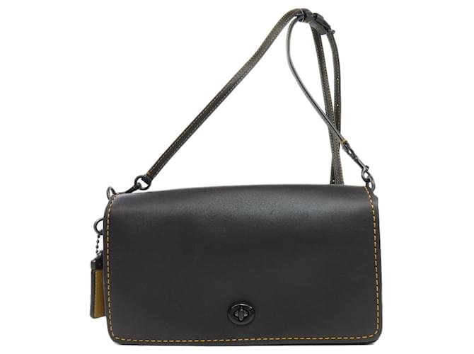 Sac à épaule en cuir Coach Noir  ref.1554210