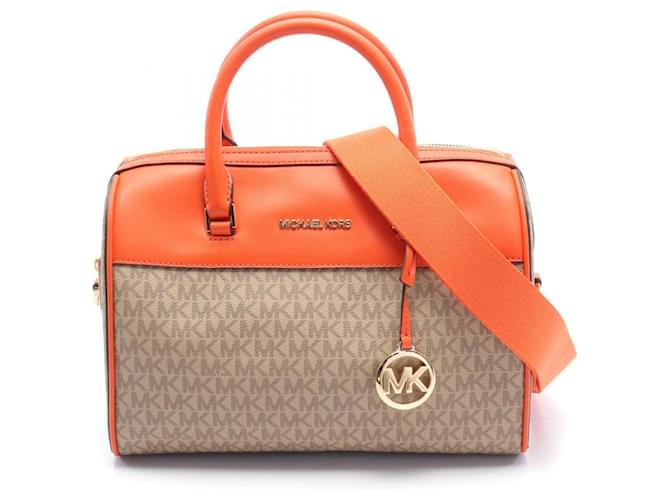 Bolso Jet Set de Michael Kors Beige Naranja Cuero Lienzo Plástico  ref.1554237