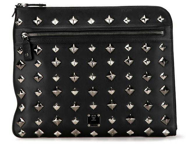 Sac à main MCM Visetos Glam Studs Noir Argenté