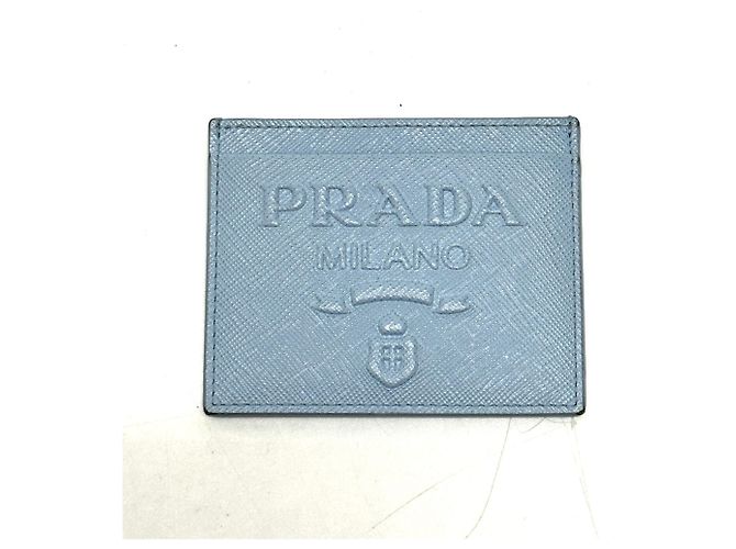 Prada 1MC025 Light Blue Leather Card Case
