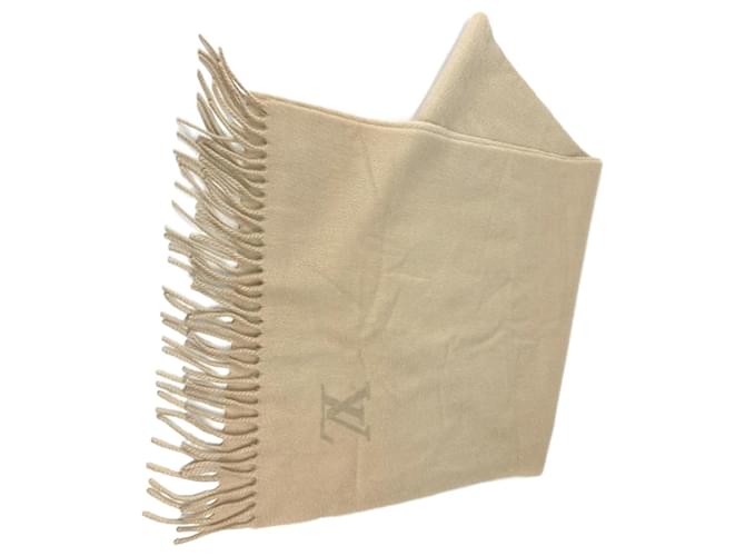 Louis Vuitton Beige Fringe Scarf  ref.1554372