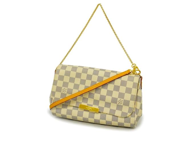 Sac à main Louis Vuitton Damier Azur Favorite MM Toile Blanc  ref.1554464