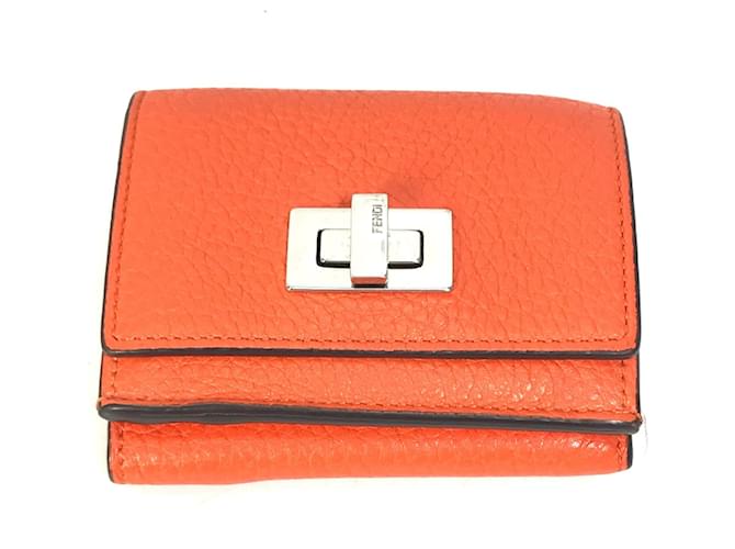 Portafoglio Trifold Fendi arancione Pelle  ref.1554483