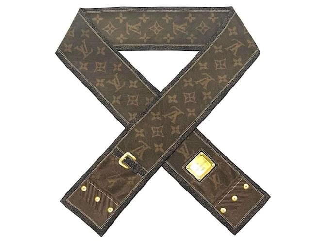 Cachecol de seda feminino Louis Vuitton Marrom  ref.1554561