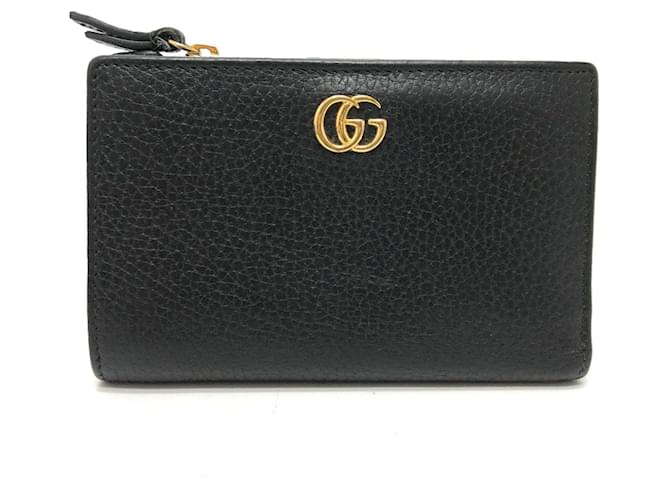 Portafoglio bi-fold Gucci GG Marmont Nero Pelle  ref.1554609