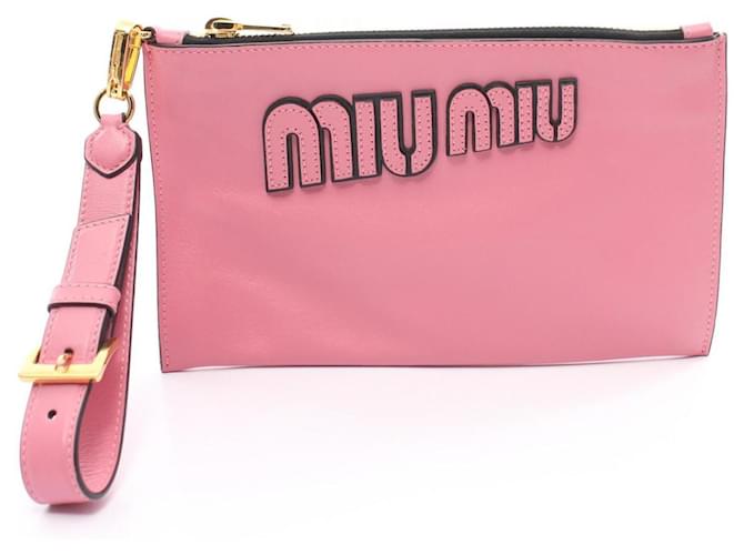 Miu Miu Second Bag Clutch in Pelle Rosa  ref.1554668