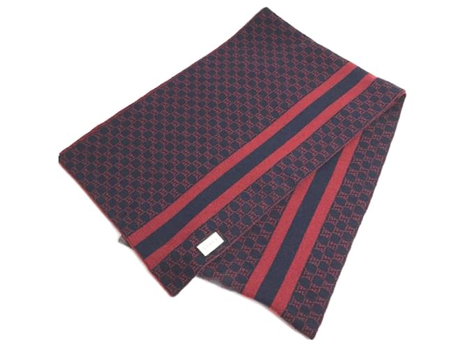 Cachecol bicolor Gucci em vermelho e marinho Lã  ref.1554702