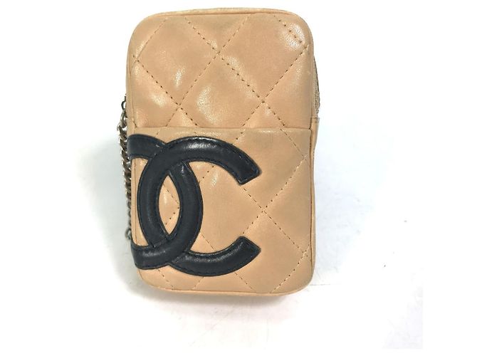 Chanel A26732 Cambon Line Cigarette Case Pouch Beige