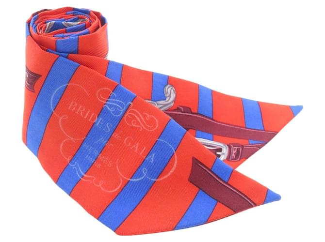 Écharpe Twilly Hermès en soie rouge  ref.1554885