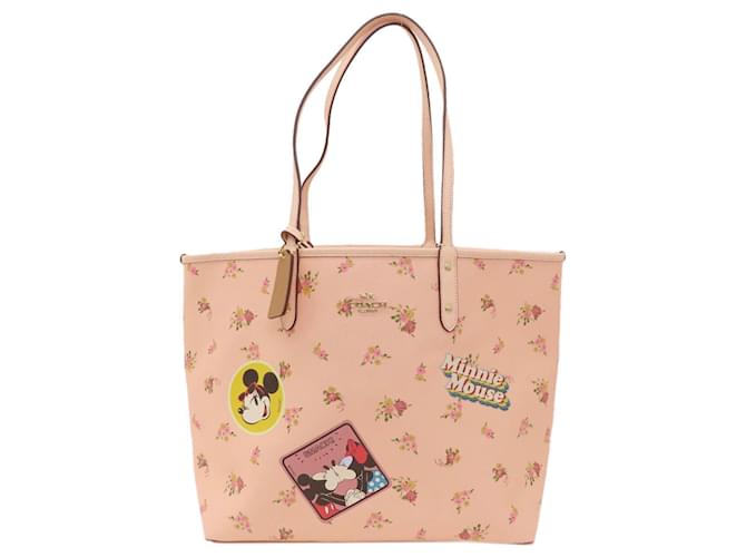 Sac fourre-tout réversible en collaboration avec Disney de Coach Plastique Rose  ref.1554923