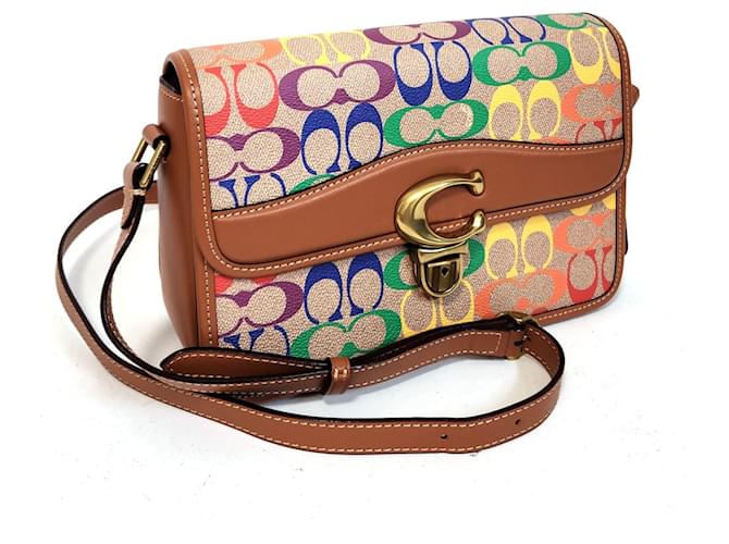 Sac à épaule Coach Signature Studio Multicolore Beige  ref.1554939