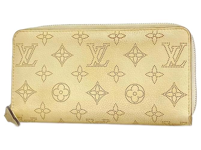 Portafoglio lungo Louis Vuitton Mahina Zippy M61869 Bianco sporco  ref.1555020