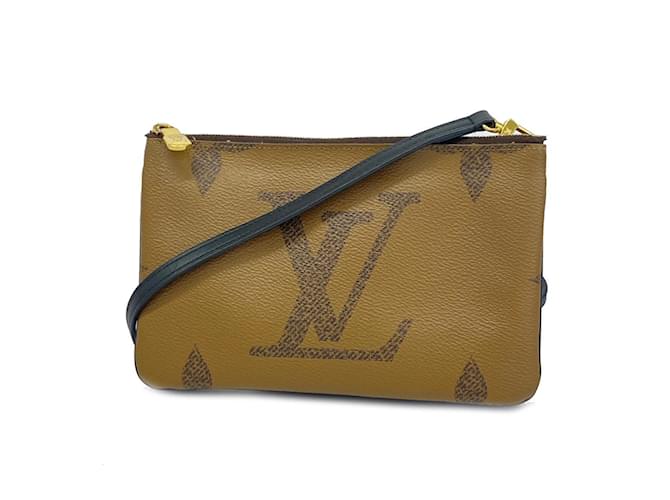 Louis Vuitton Monogram Giant Reverse Pochette Double Zip Wallet Brown  ref.1555025